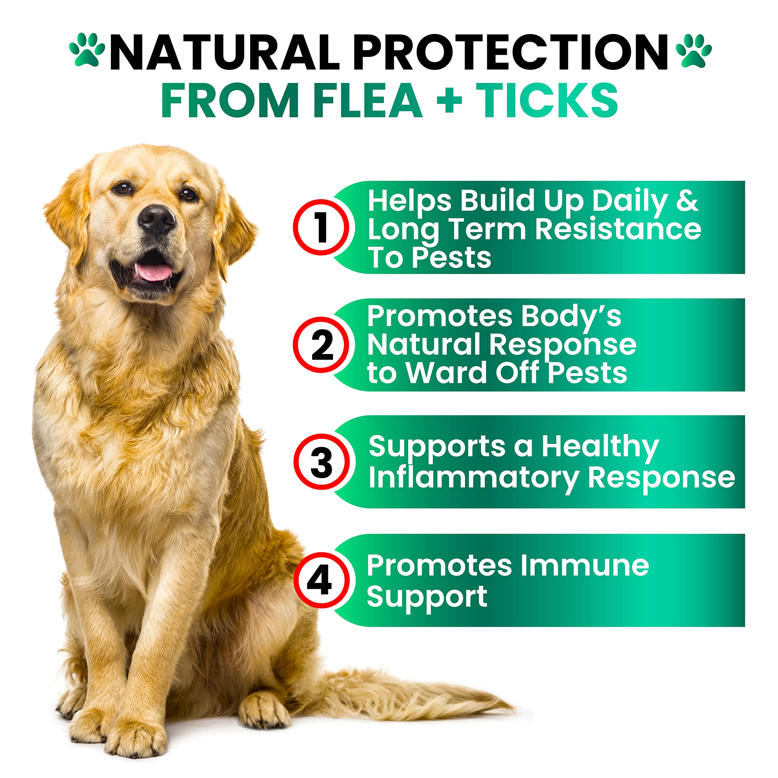 Grateful Pawz natural ingredients label emphasizes safe, USA-made flea and tick prevention