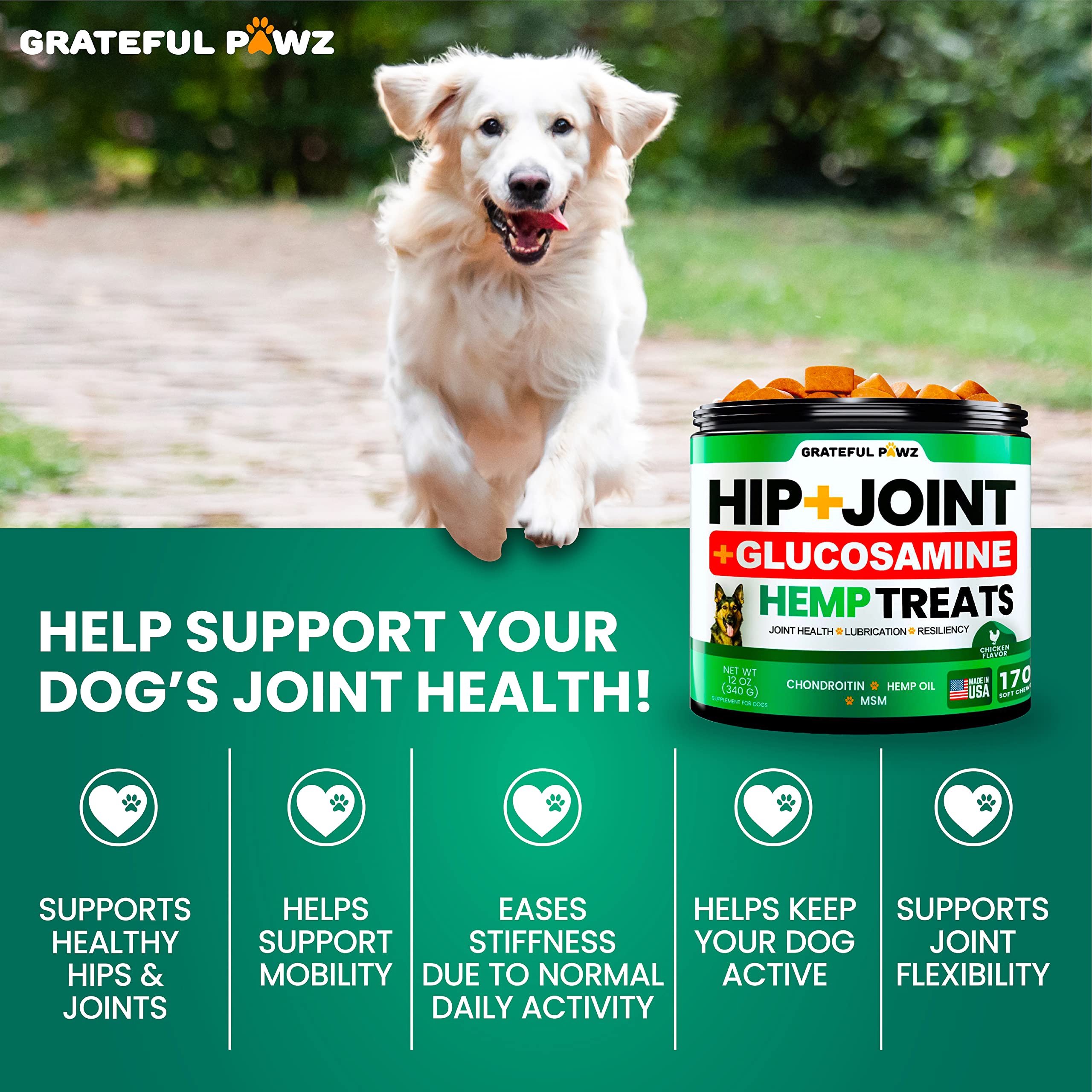 Grateful Pawz USA-made batch with safety seal for trusted pet supplements