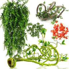 Grddaef reptile vines hanging plants for terrarium decor and natural hiding spots.