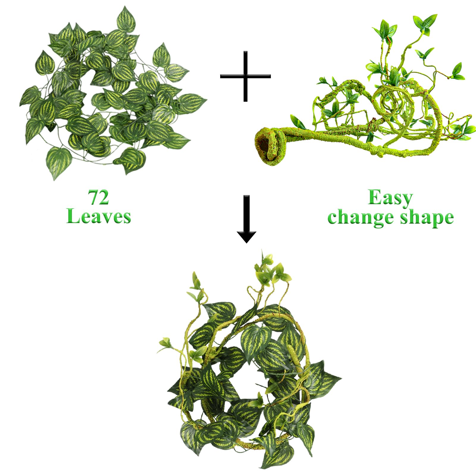 Grddaef reptile leaves set enhances vibrant habitat ambiance.