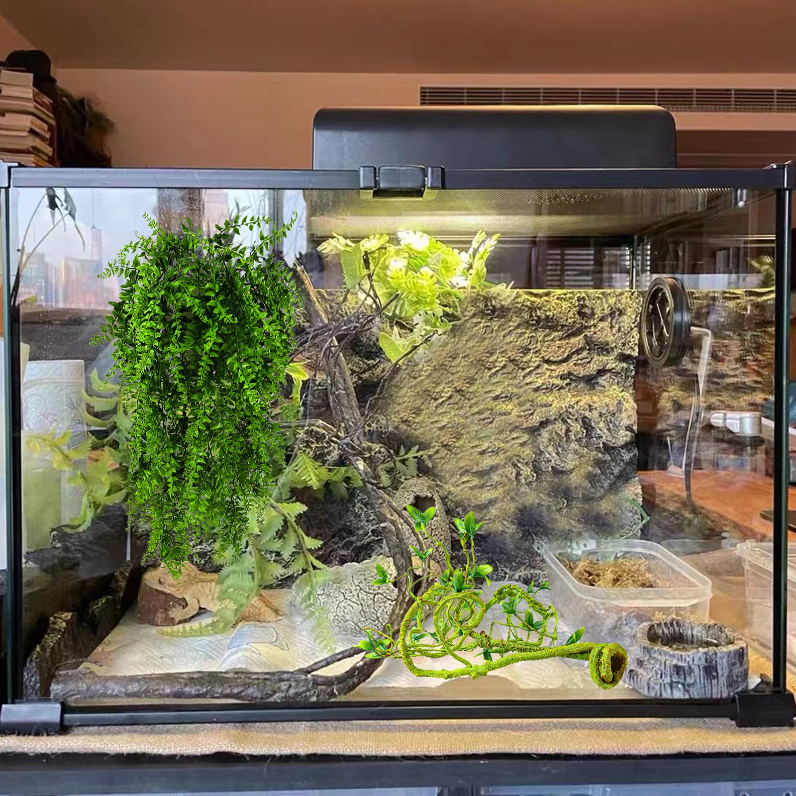 Grddaef terrarium decor supports safe climbing for lizards.
