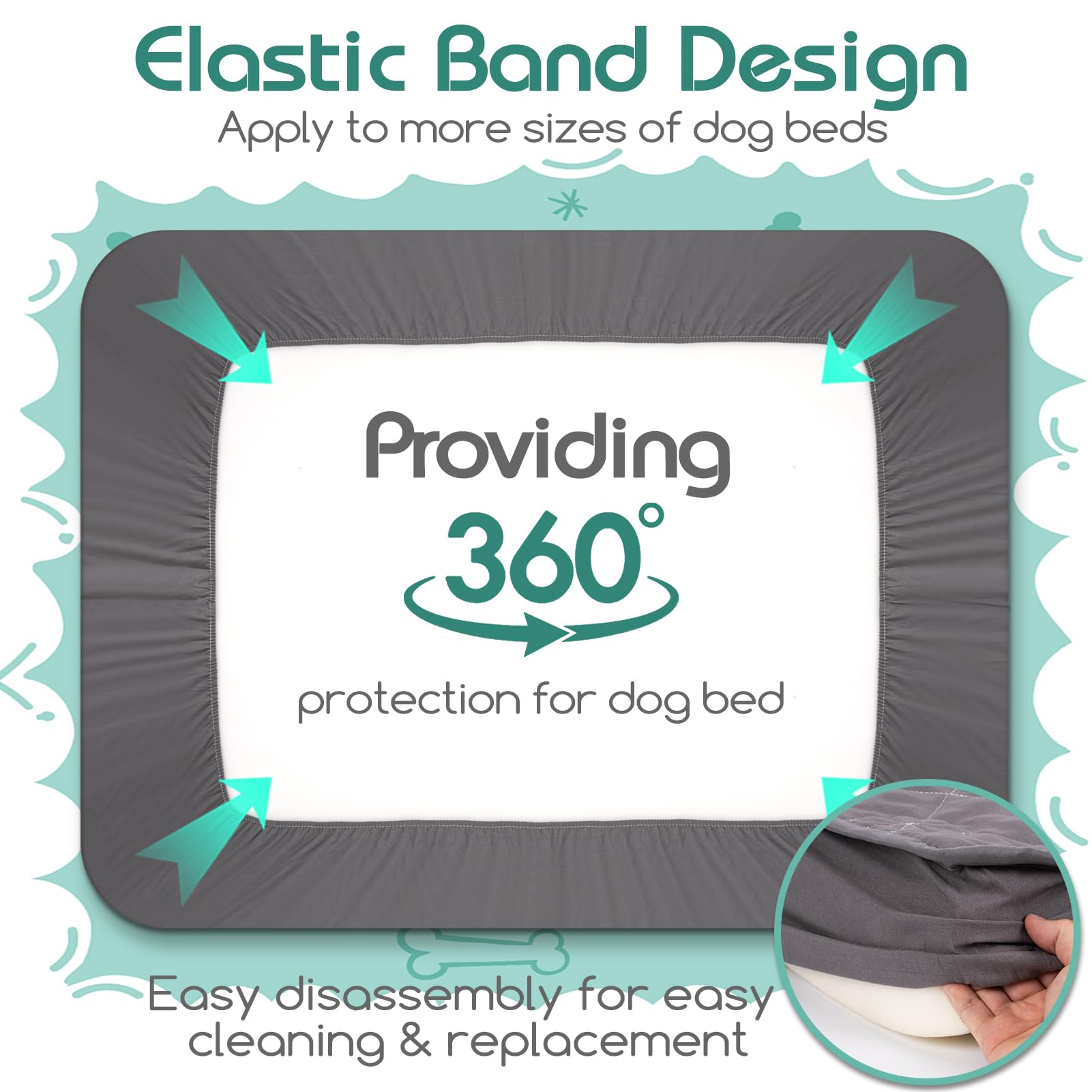 Greatbond dog bed cover 3-layer design adds softness, absorption, and leak protection.