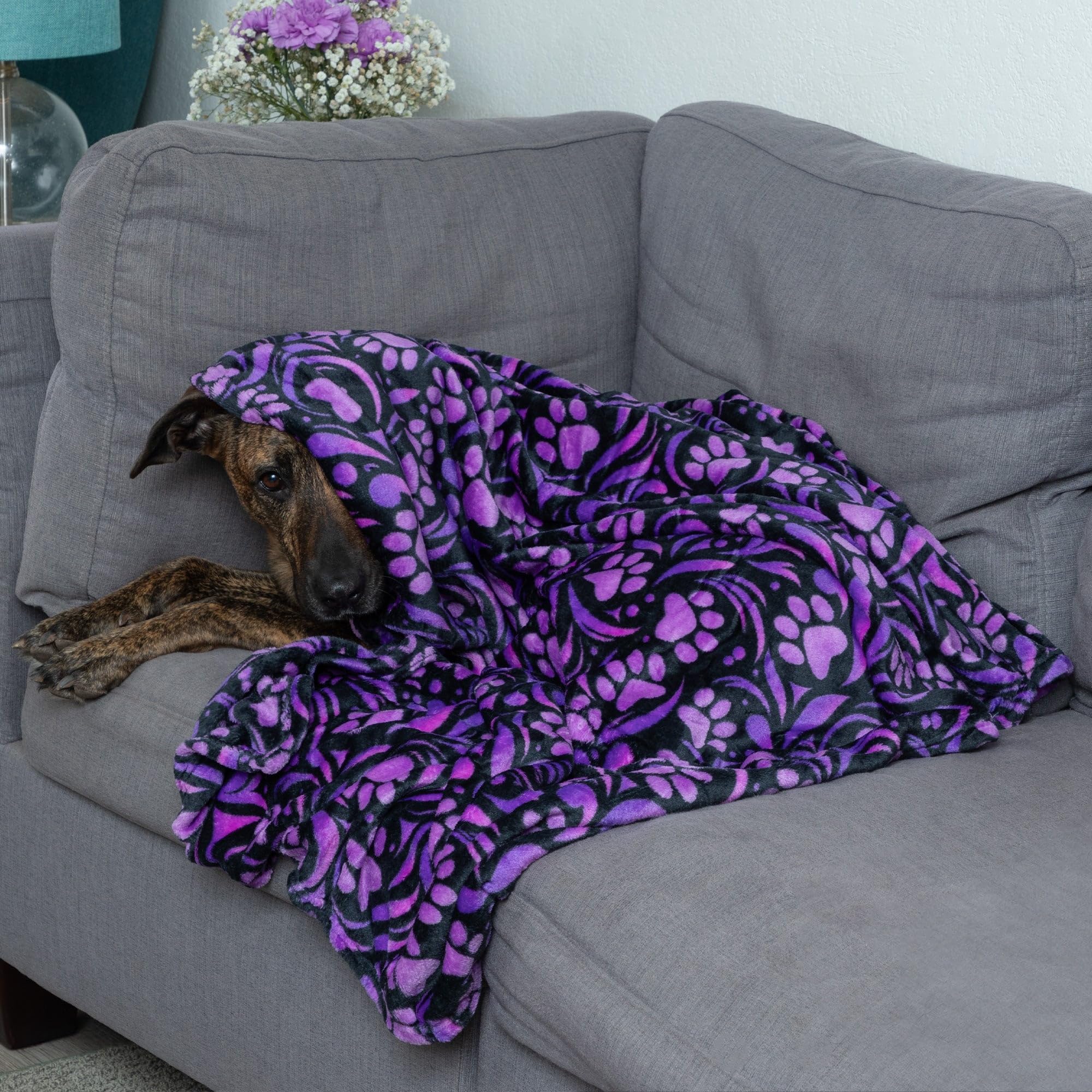 GreaterGood pet blanket folded-storage illustrates easy keeping and quick access.
