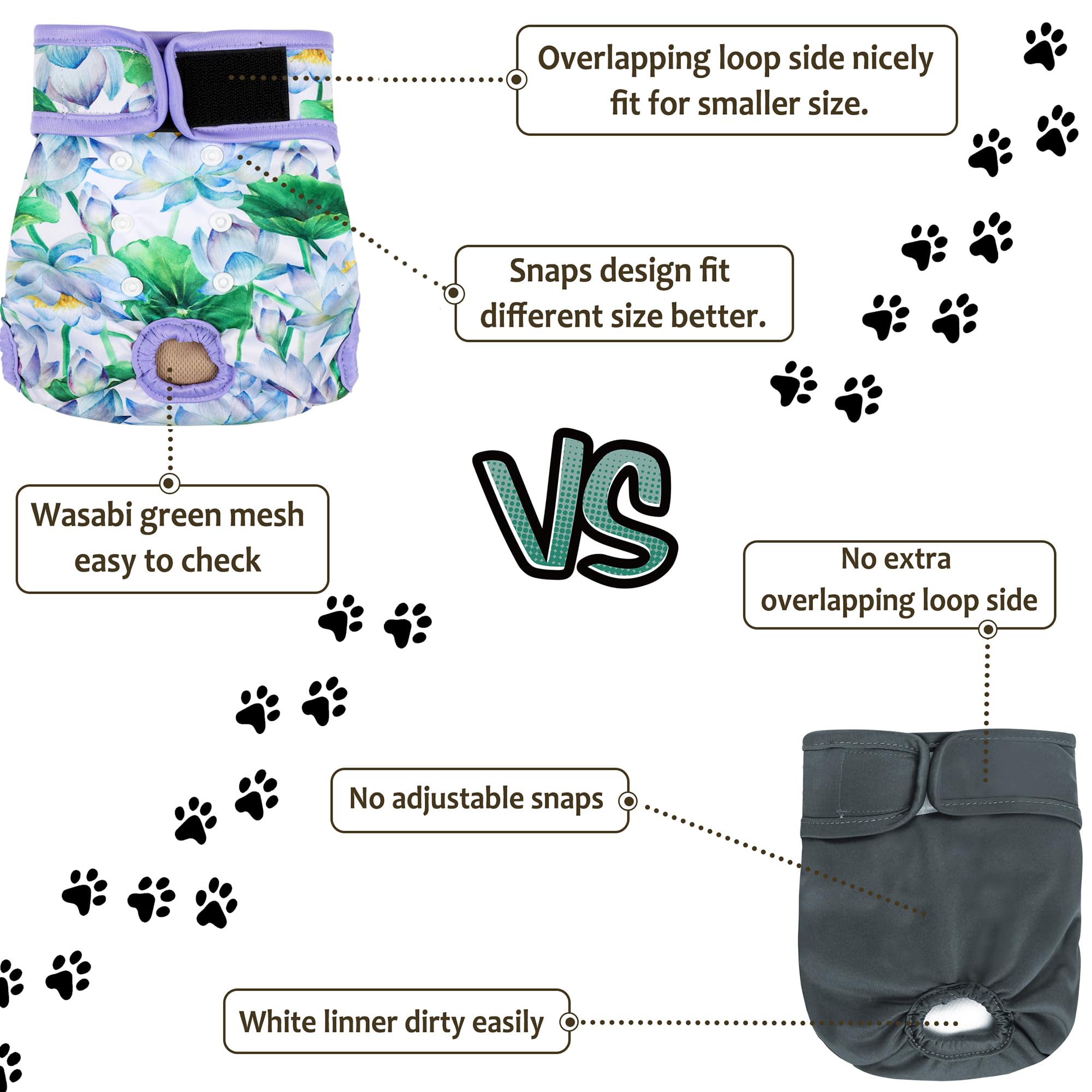 Grecle diapers support day-to-day comfort for young, adult, or senior dogs.