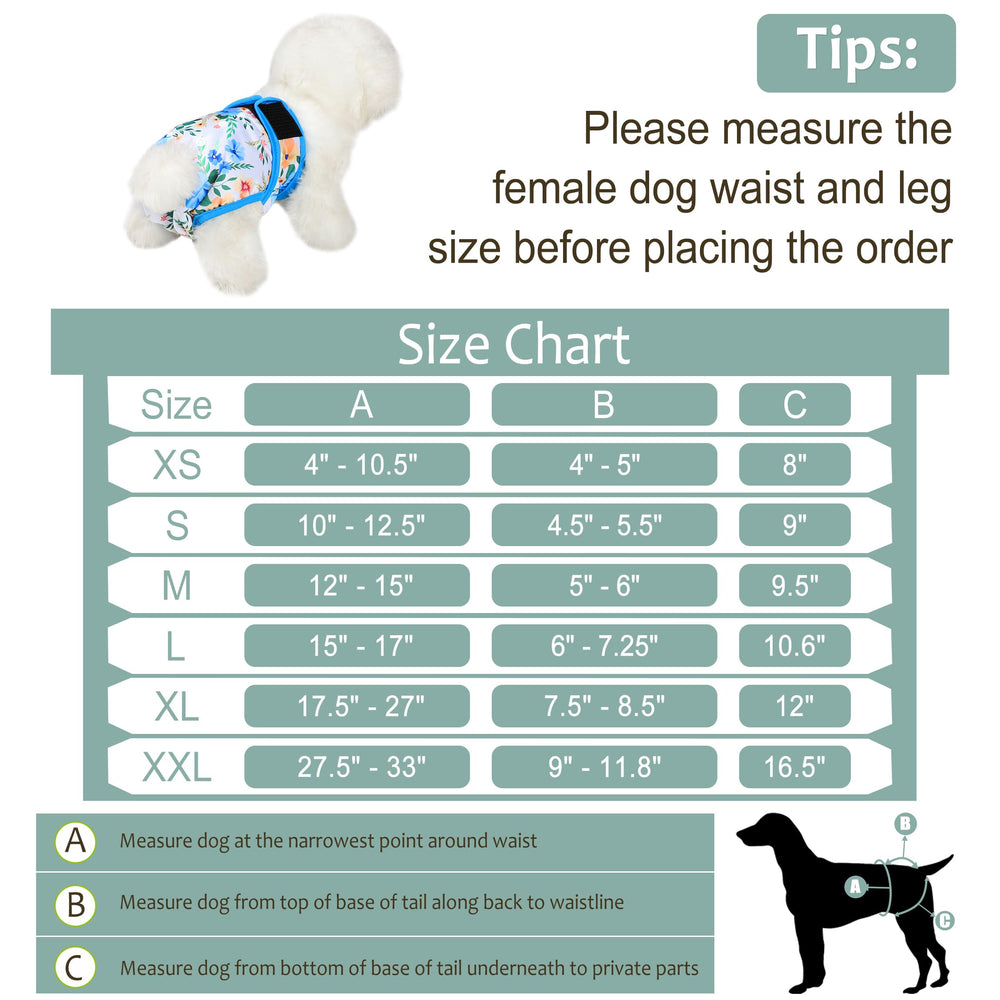 GrecLe dog diapers with built in absorbent pad for quick liquid absorption.