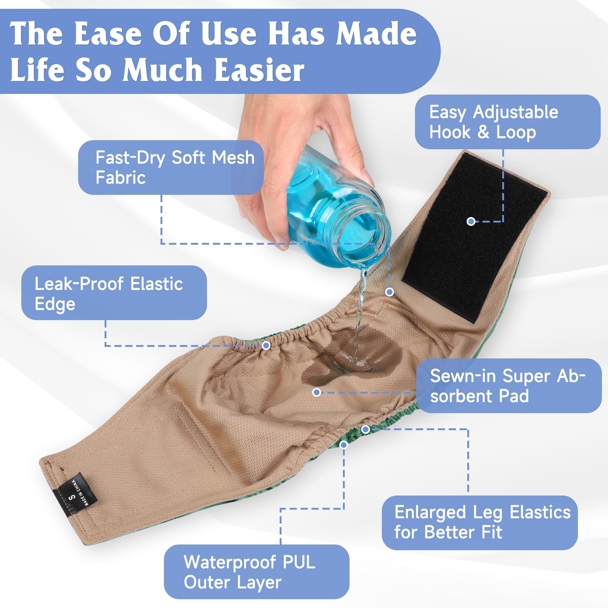 Grecle breathable lining keeps skin dry and reduces staining during wear