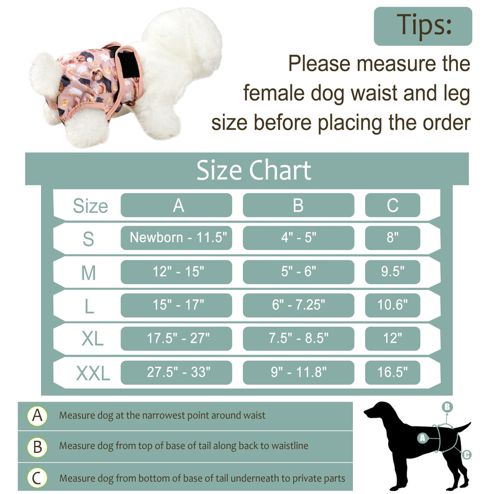 Grecle dog diapers female leak free shell with absorbent pad