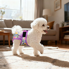 GrecLe reusable dog diapers with green lining, a washable, sustainable care option.