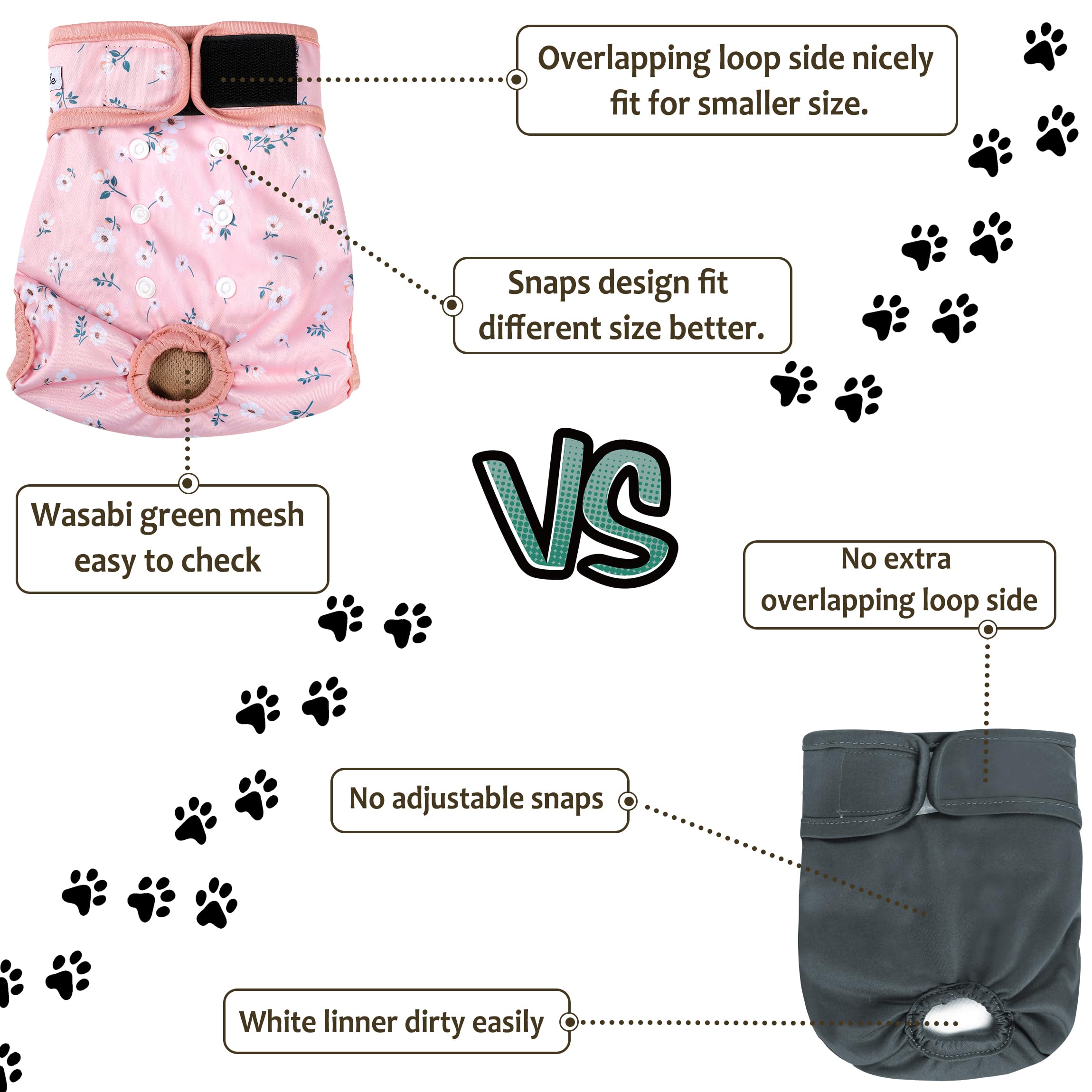 Grecle reusable dog diapers durable and easy to wash and reuse