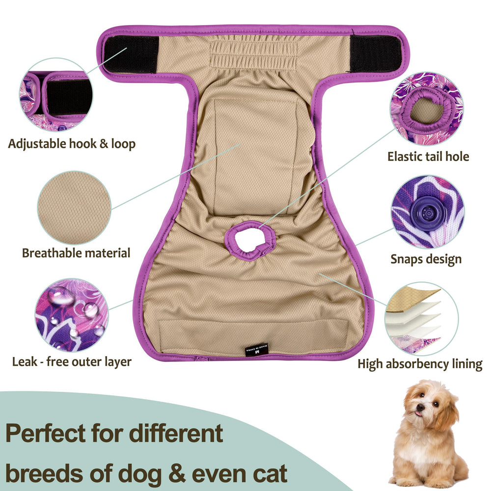 Grecle female dog diapers bird-eye mesh fabric promotes skin-friendly airflow