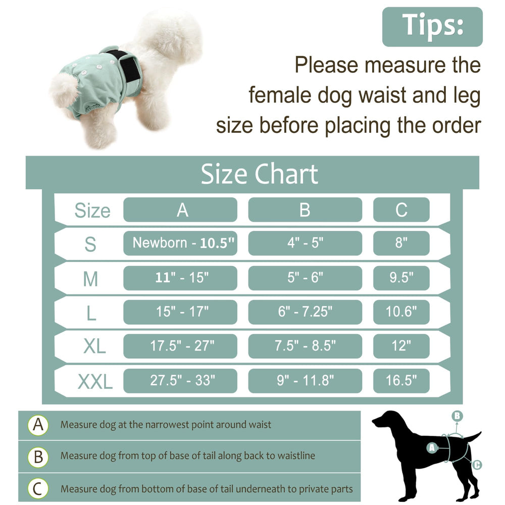 Grecle female dog diaper with breathable lining and absorbent fleece for leak protection