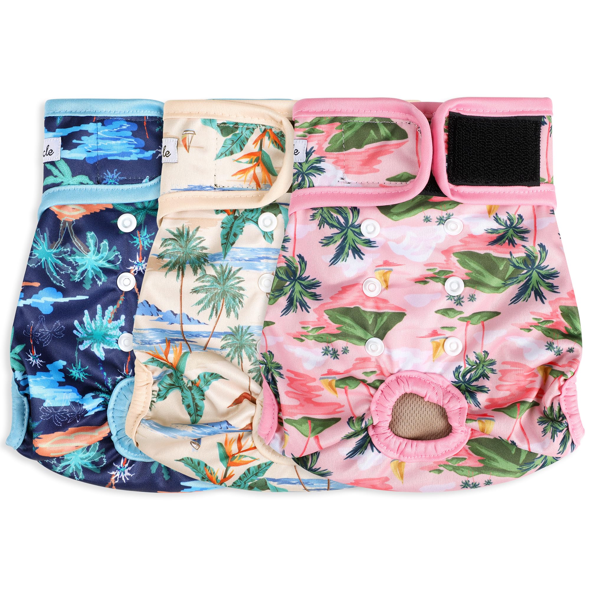 Grecle female dog diapers packaging shows premium reusable design for eco-friendly pet care.