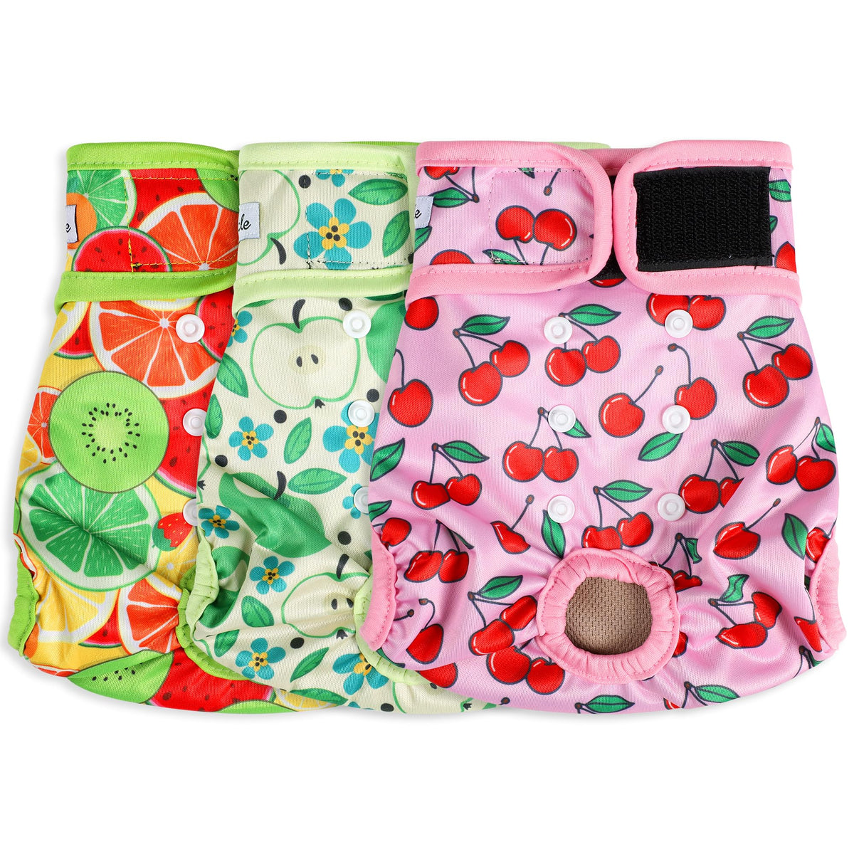Grecle female dog diapers size XS adjustable snaps for secure small-dog fit.