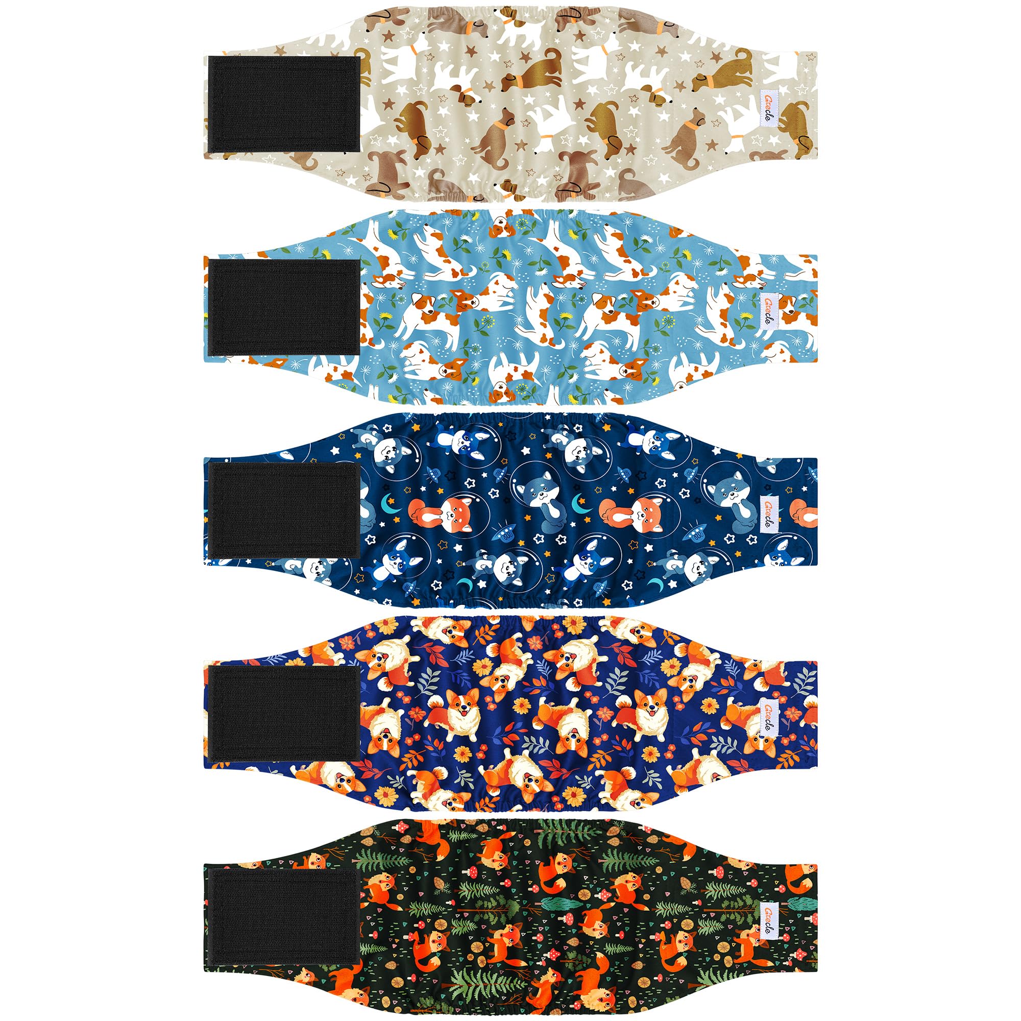 Grecle Flower XL pattern A dog diaper for male dogs, stylish protection during training.