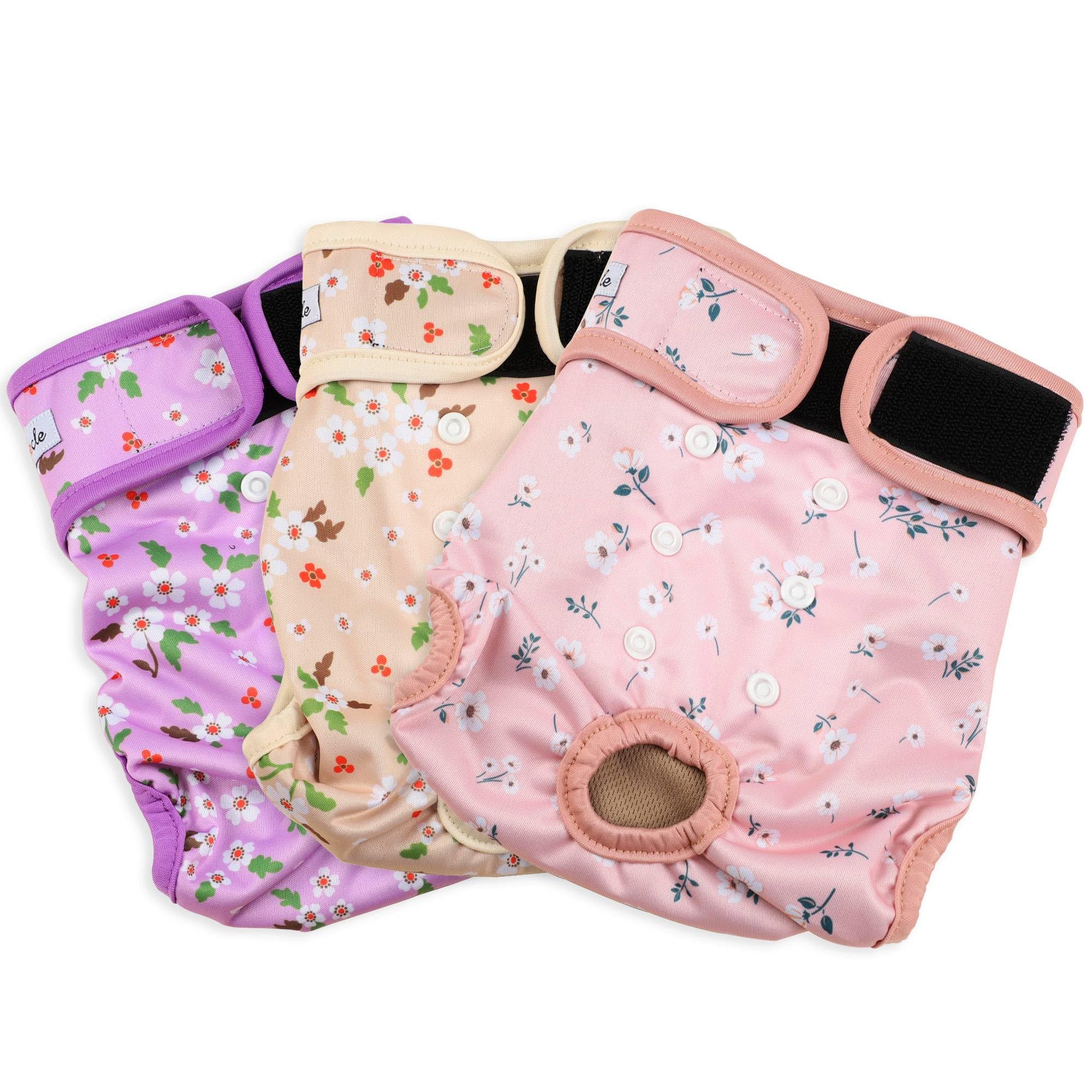 Grecle: pañales reutilizables para perra en incontinencia con velcro.