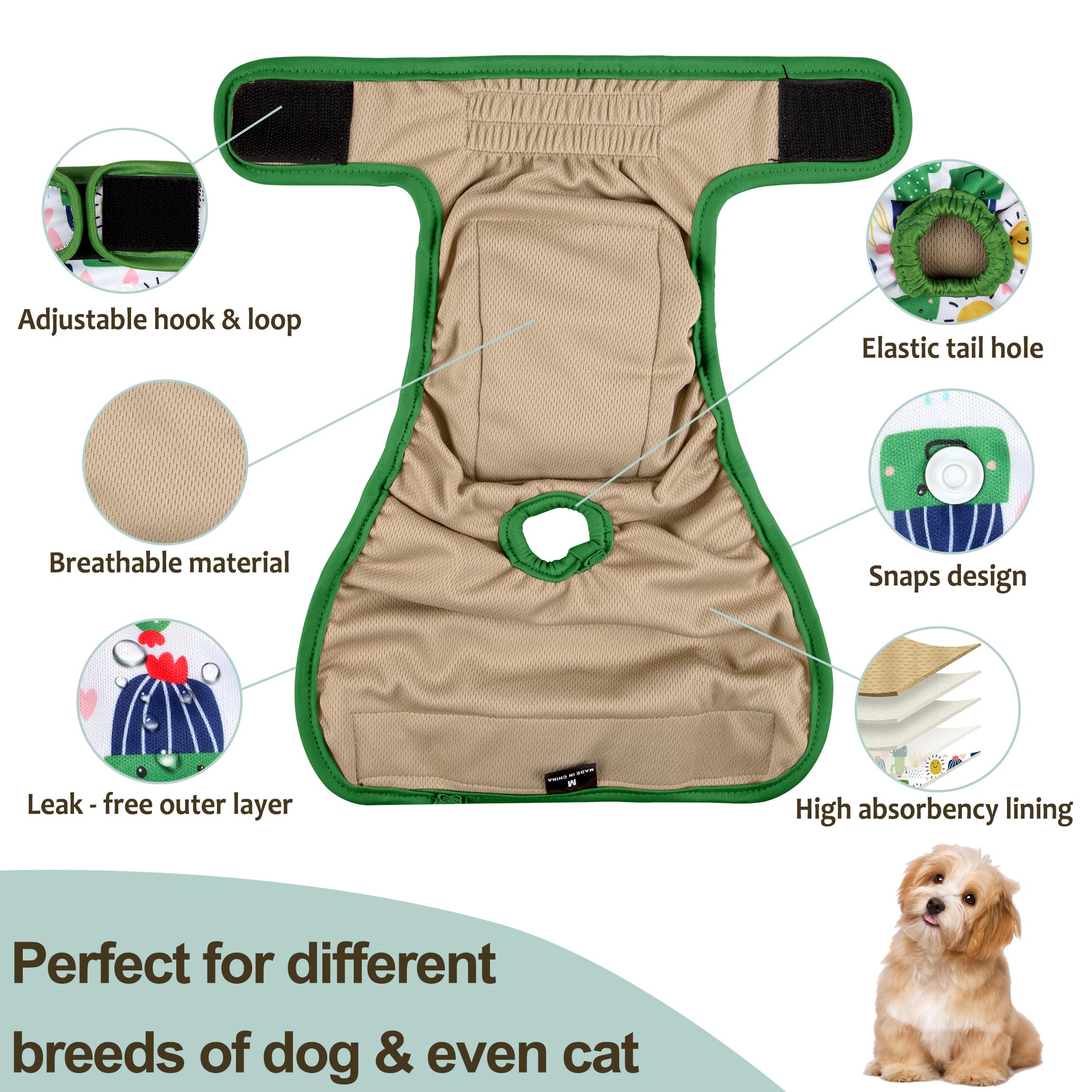 Grecle diaper with hook-and-loop and snaps ensures precise sizing.