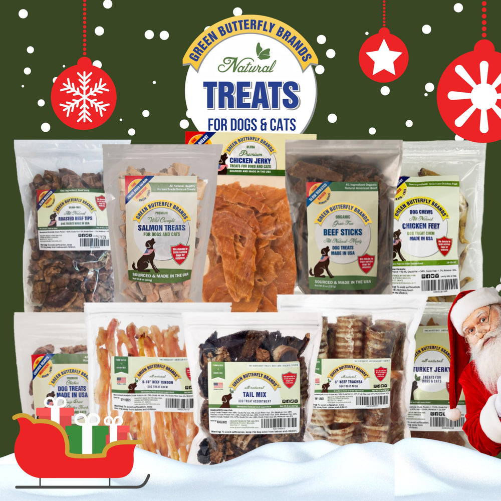Green Butterfly Brands Beef Tendons for all breeds shown in action for long-lasting engagement.