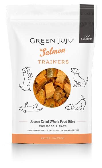 Green Juju Training Treat Salmon for dogs and cats, a flavorful training reward that supports positive reinforcement.