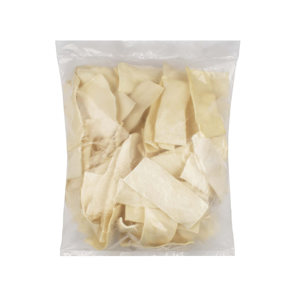 GreenCow Rawhide Chips texture-detail emphasizing natural rawhide texture