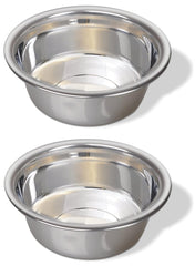 Greendale stainless steel dog bowls with 6.75 cup capacity for meals and water.
