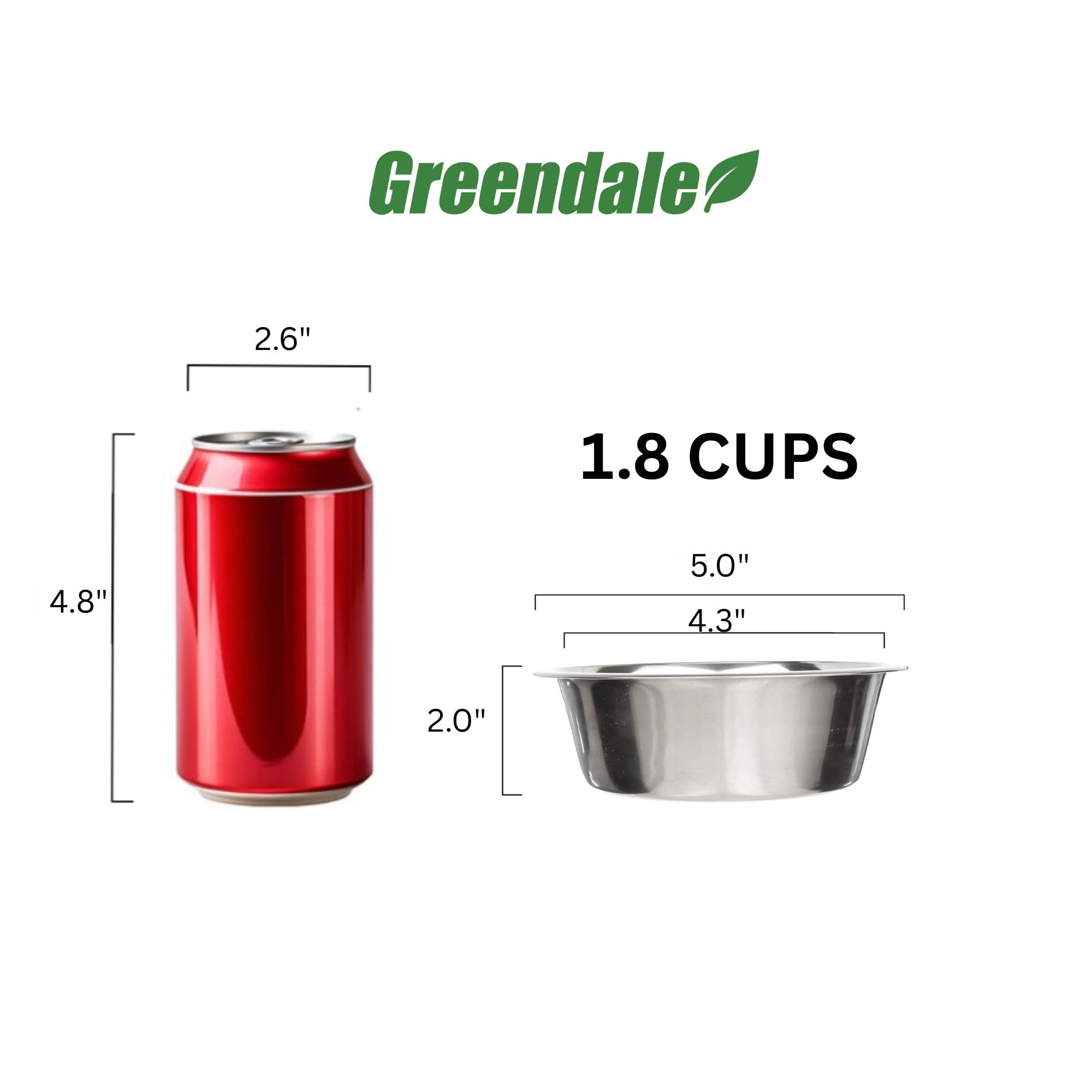 Greendale stainless steel dog bowls with 1.8 cup capacity ideal for meals