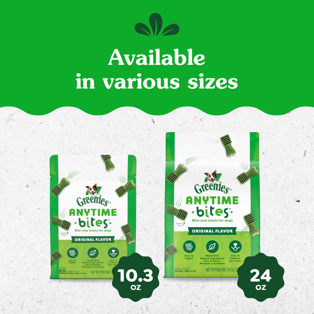Greenies Anytime Bites 24oz bag emphasizes value for ongoing rewards