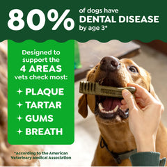 Greenies Dental Puppy Treats Teenie puppy chew demonstrates puppy-friendly bite for easy consumption.