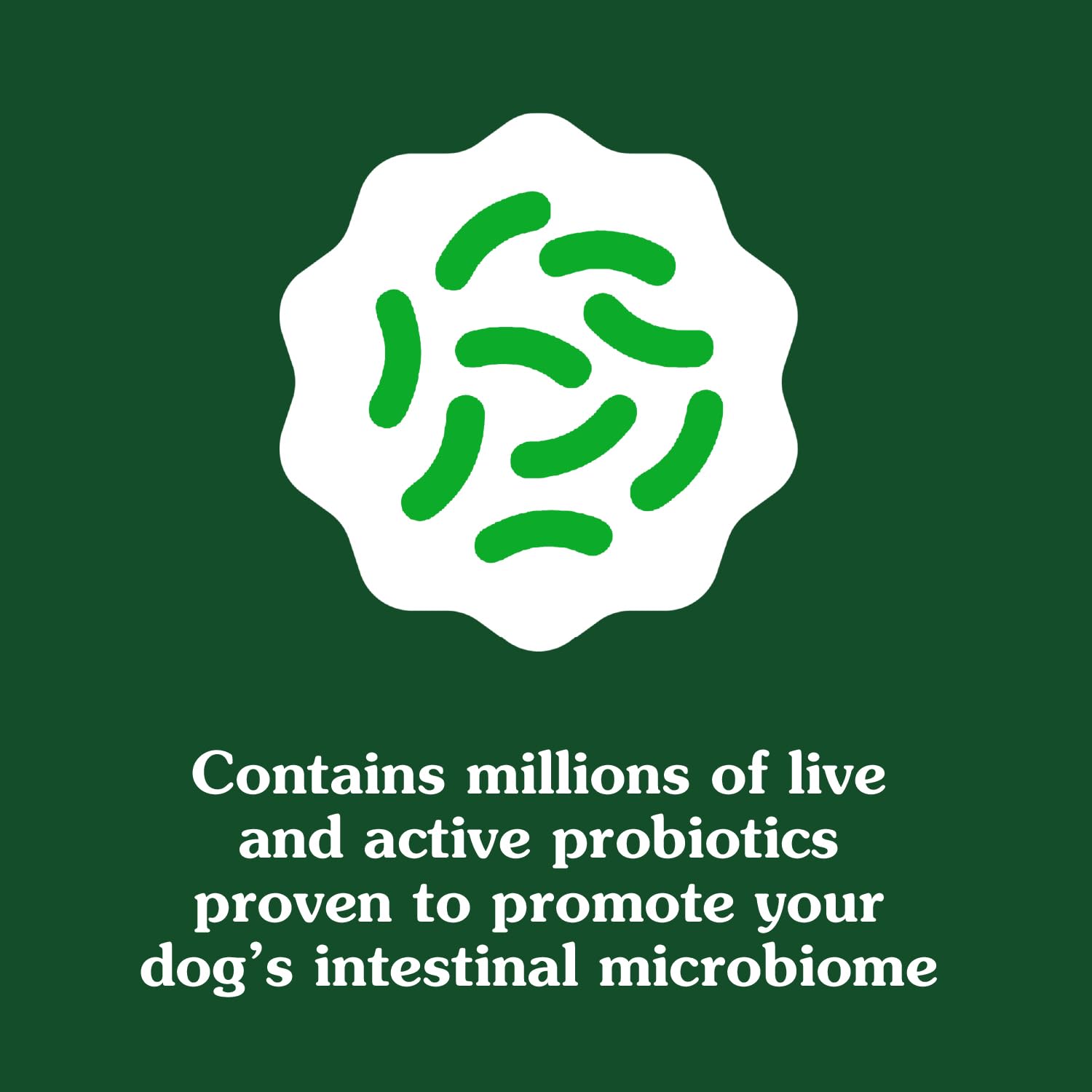 Greenies Digestive Health probiotic blend icon signaling gut support options.