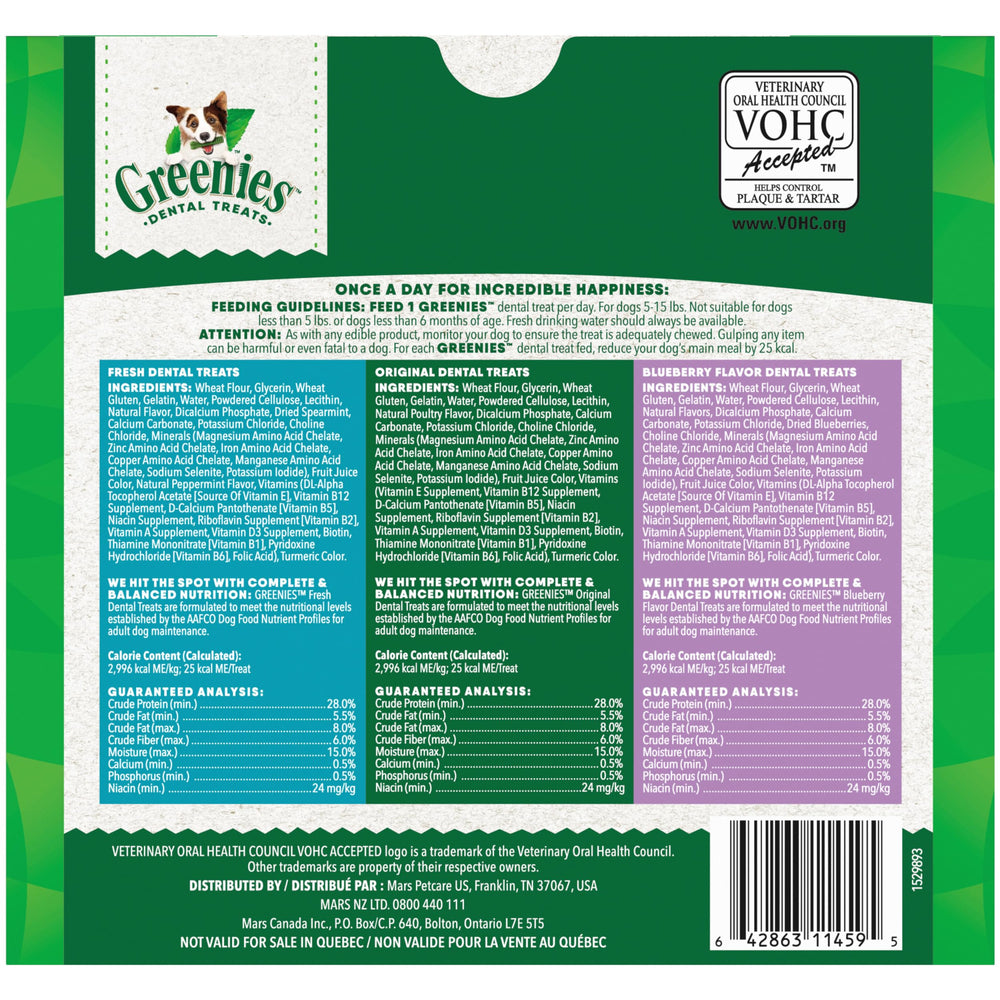 Greenies blueberry flavor closeup highlighting flavor variety and routine use