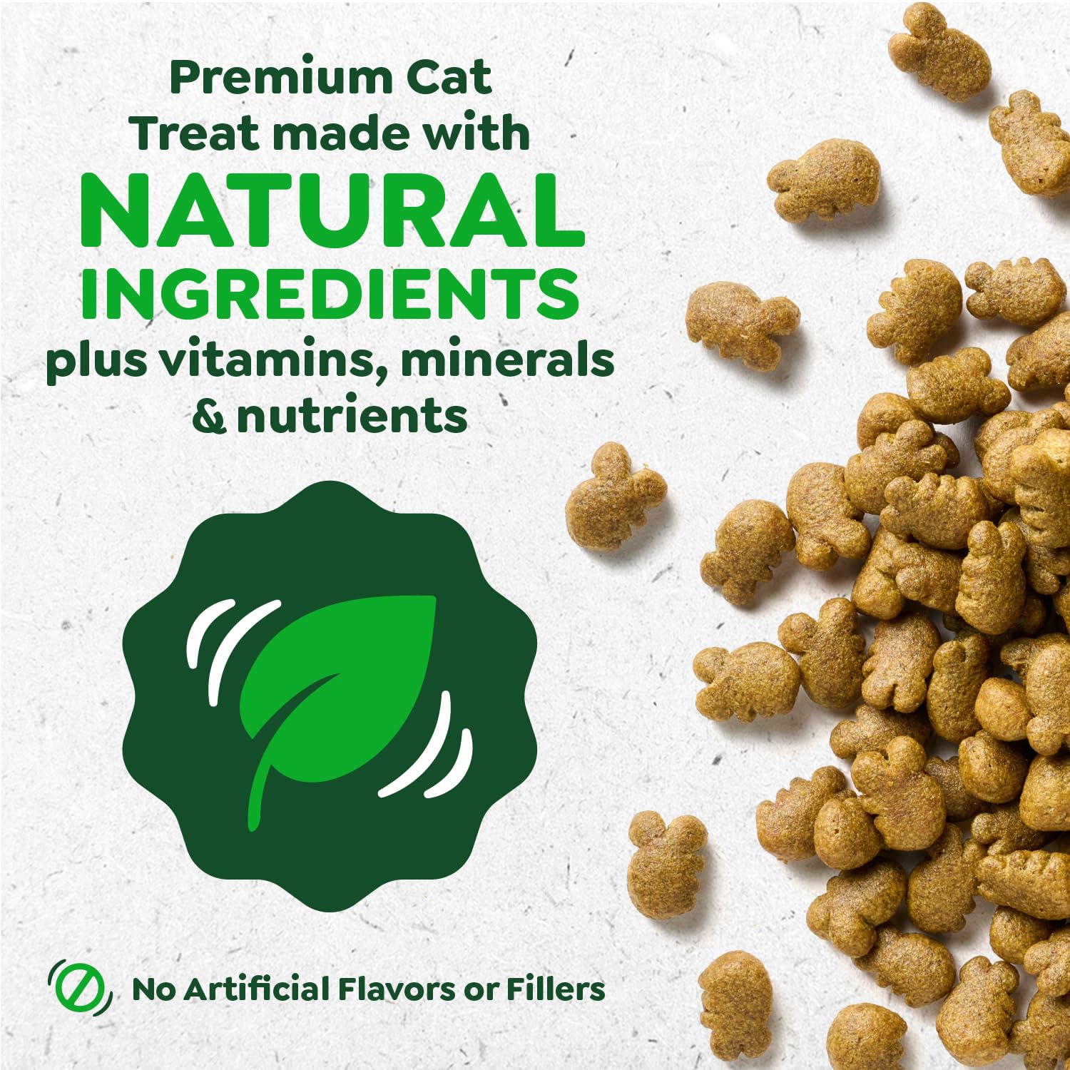 Greenies Feline Dental Treats natural-ingredients-label emphasizes wholesome components for overall wellness.