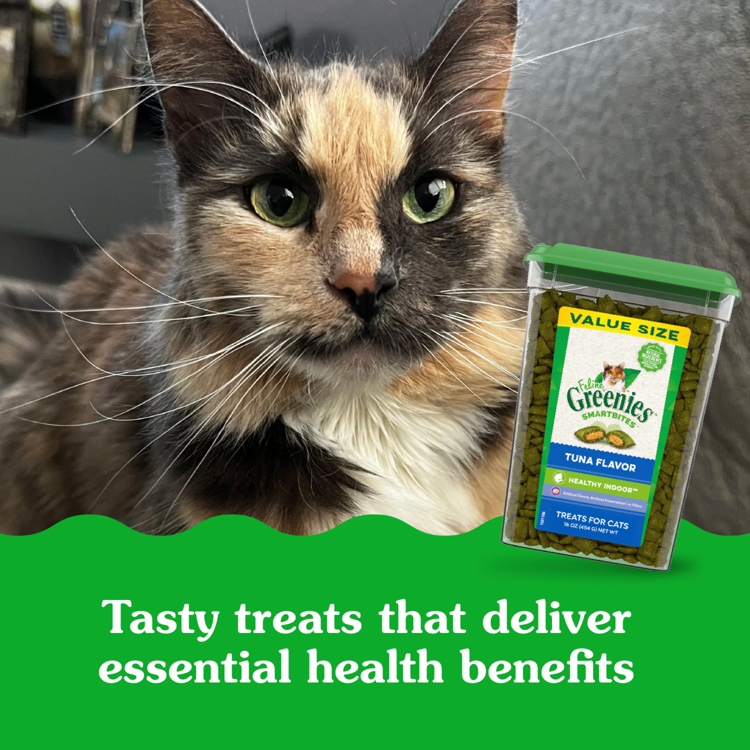Greenies Feline Smartbites fiberblend-digestion-support closeup – promotes healthy digestion alongside flavor