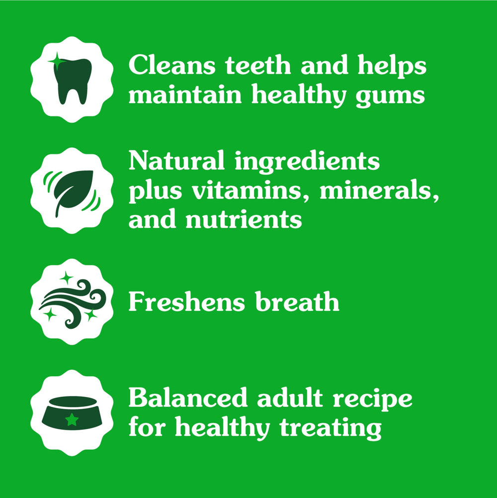 Greenies Original Dental Treats treats close-up highlighting chewy texture for plaque control