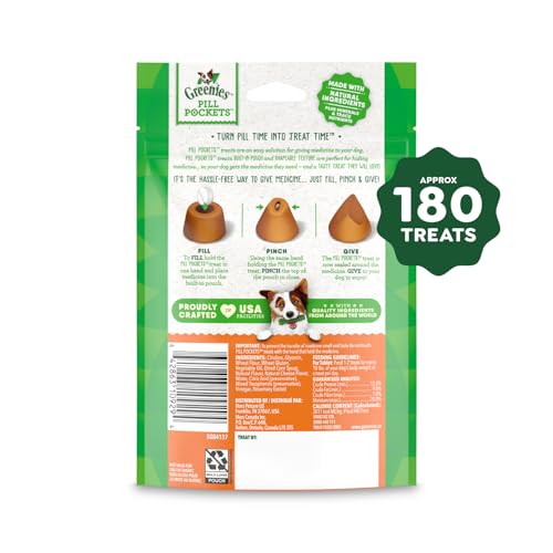 Greenies Pill Pockets Cheese close-up masking medicine for stress-free dosing.