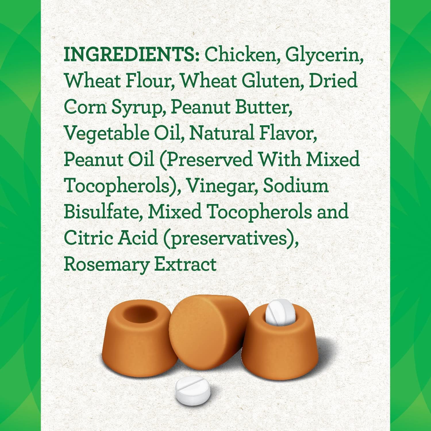 Greenies Pill Pockets low-calorie claim visual emphasizes healthier treat option.
