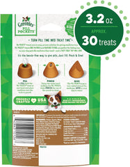 Greenies Pill Pockets peanut butter flavor close-up highlights tasty disguise for medicine.