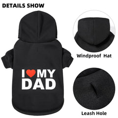 GreenJoy dog hoodie front view highlights soft polyester warmth for cold weather wear.