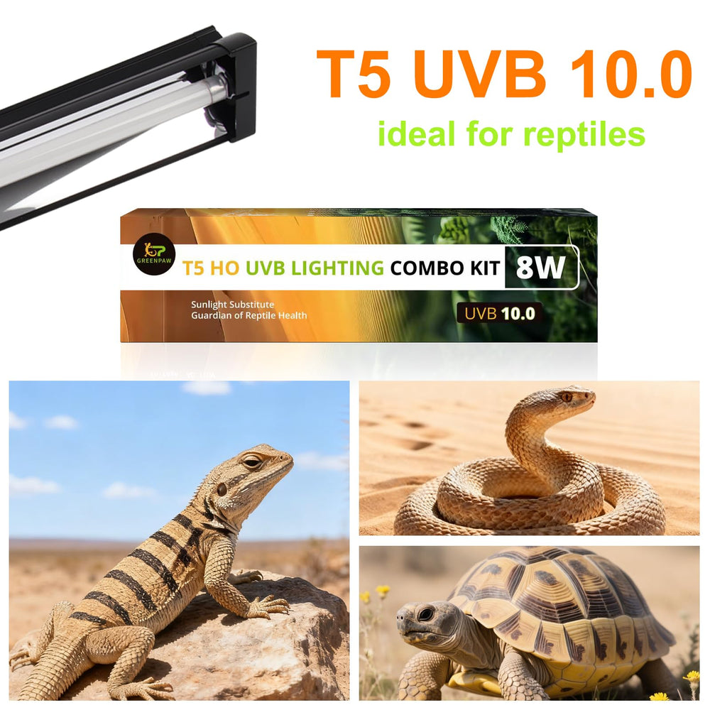 GREENPAW T5 UVB light 12-inch tube fits bearded dragons and tortoises for steady day lighting.