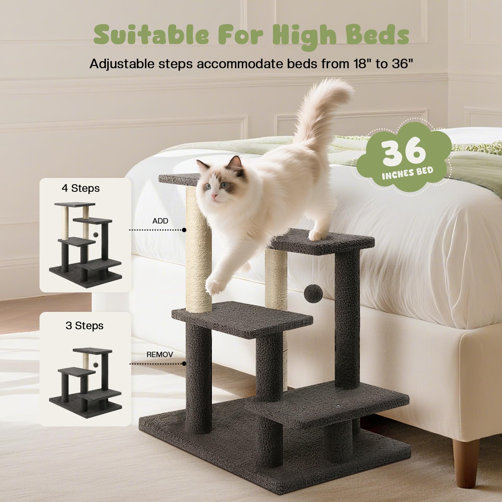 GreenPetopia 4Step 29-inch high-bed reach with adjustable steps for versatile setups