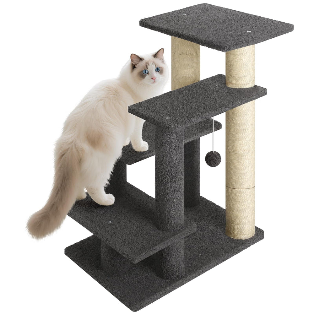 GreenPetopia 4Step Pet Steps gray top sleeping area enables cozy naps