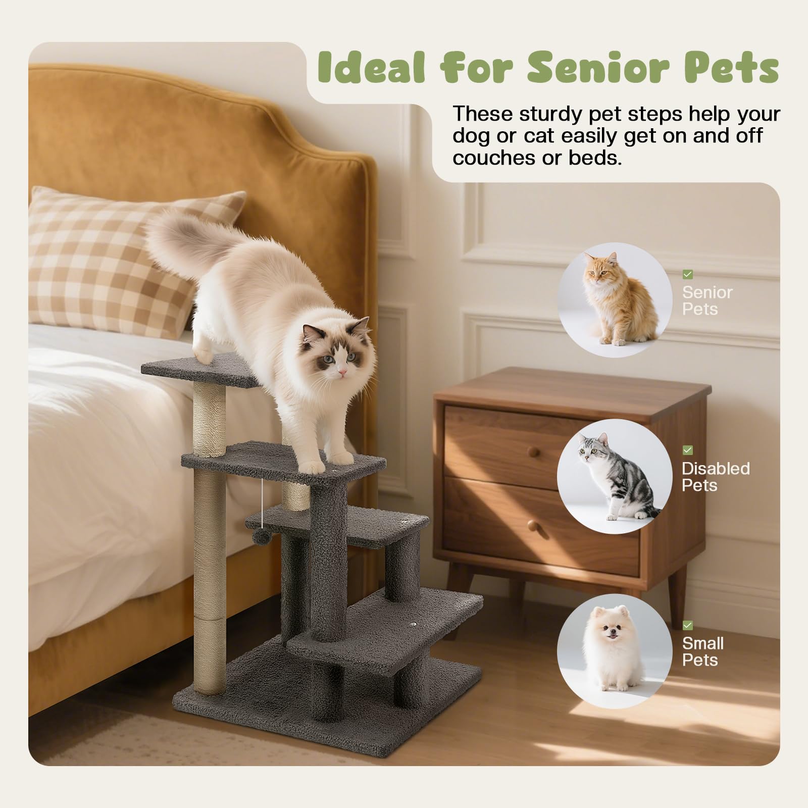 GreenPetopia 4Step sisal scratching posts support claw care while protecting furniture