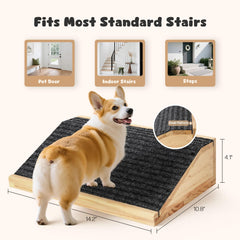 GreenPetopia anti-slip carpet ramp provides secure footing for small dogs.