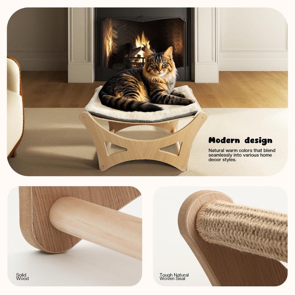 GreenPetopia Cat Hammock Bed easy-assembly tools image highlights quick setup for busy owners.