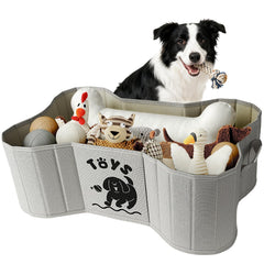 GreenPetopia dog toy basket bone design keeps toys neatly organized and accessible.