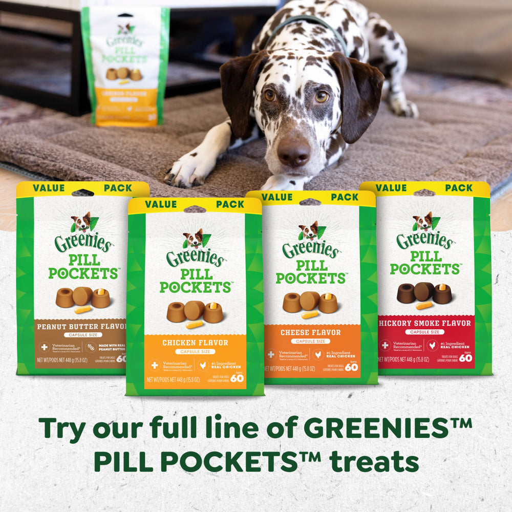 Greenies Pill Pockets large easy-use-steps—simple drop, pinch, and serve