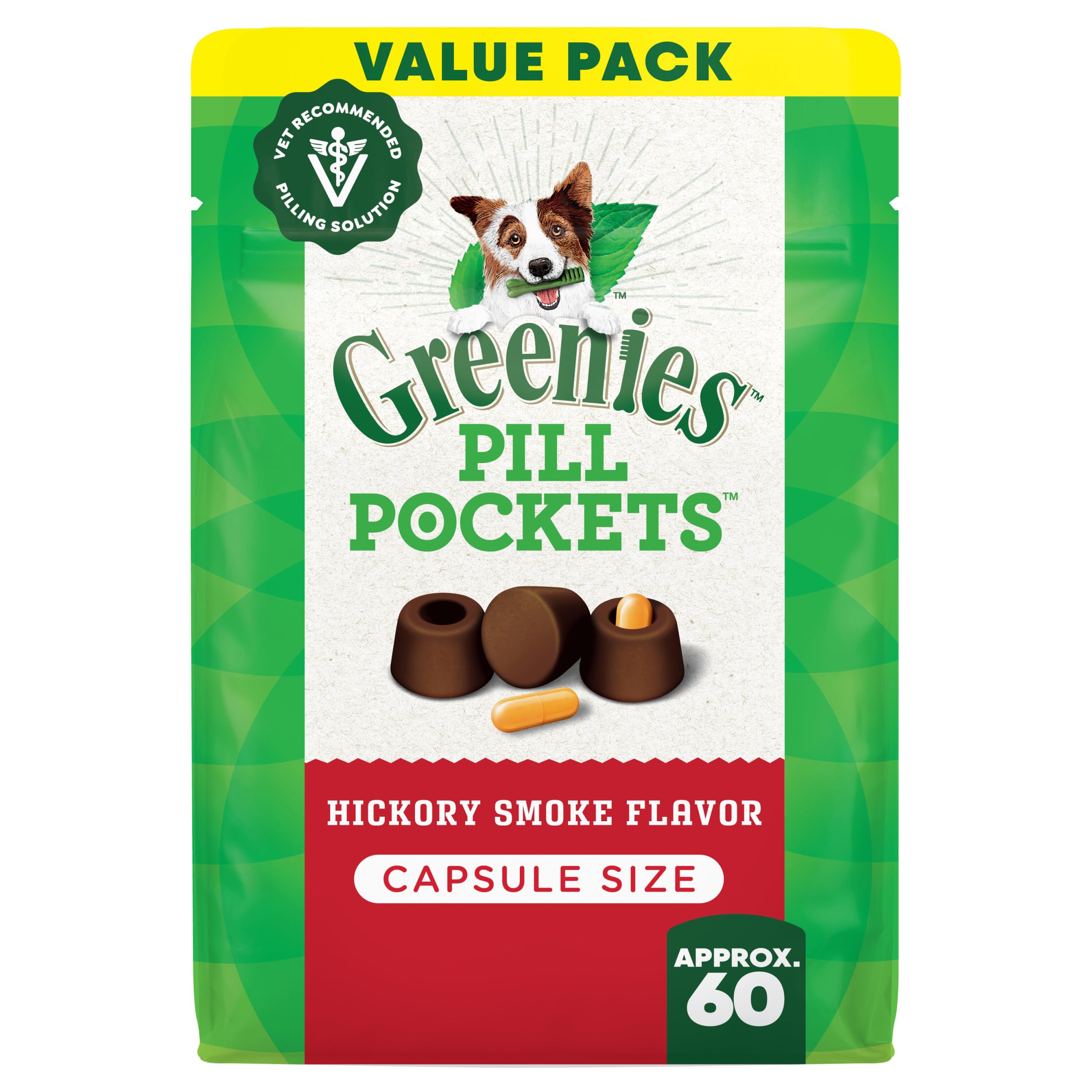 Greenies Pill Pockets large pack front—vet-recommended medicating treat for dogs