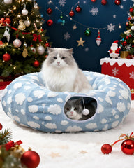 Grelife Cat Tunnel Bed donut entrance highlights multi-use play and lounging.
