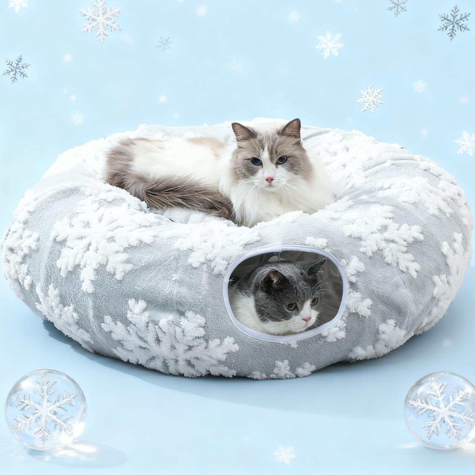 Grelife Cat Tunnel Bed removable cushion enables easy cleaning and quick setup.