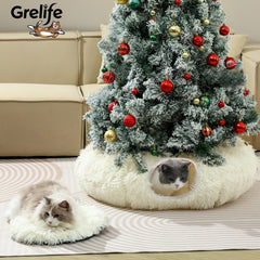 Grelife Cat Tunnel Donut Bed highlights 2-in-1 design for play and naps.