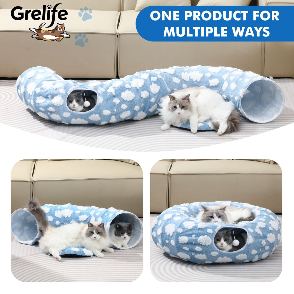 Grelife Washable plush fabric ensures easy cleaning after curious explorations.