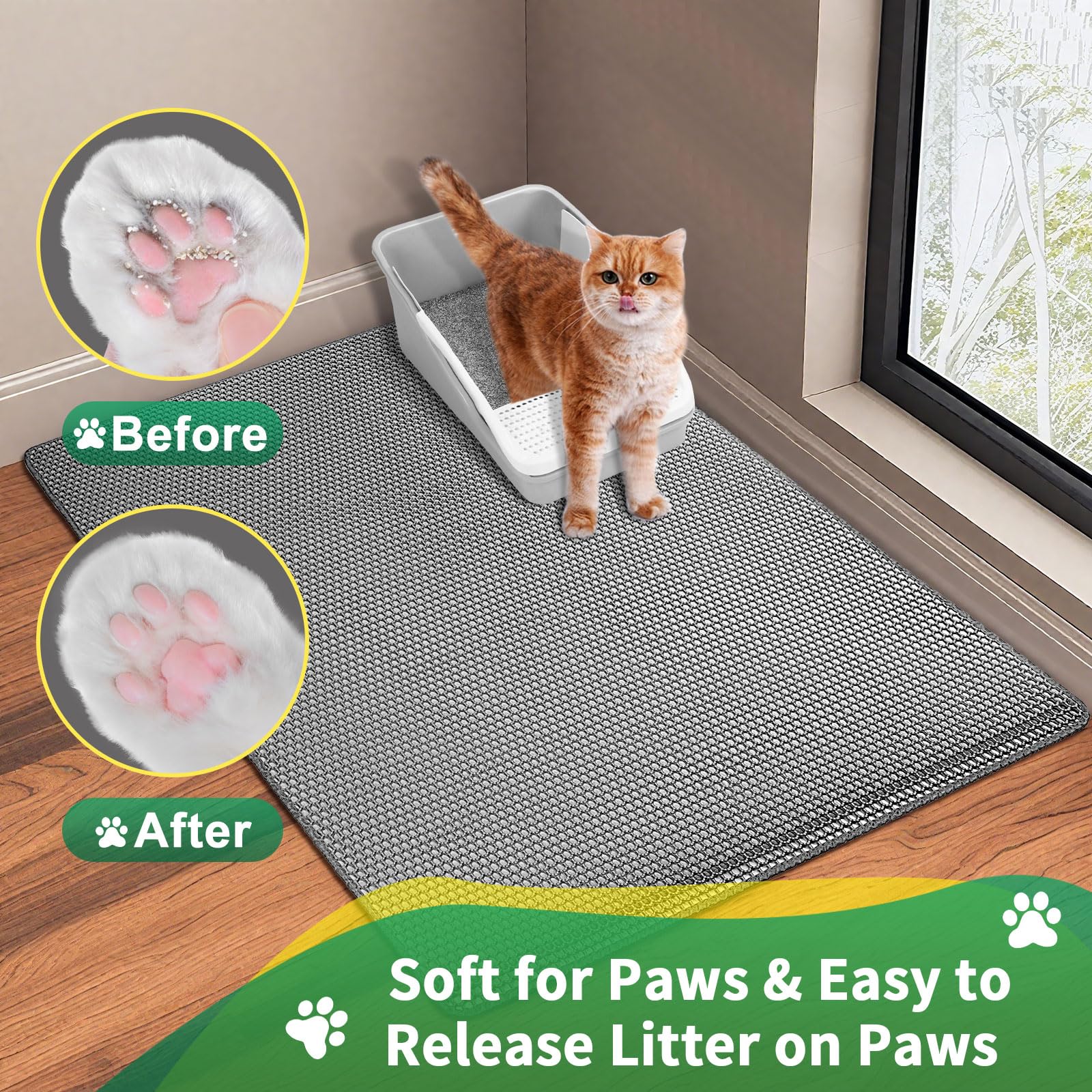 GRELY XL47x28 PVC-backed protection guards floors from spills